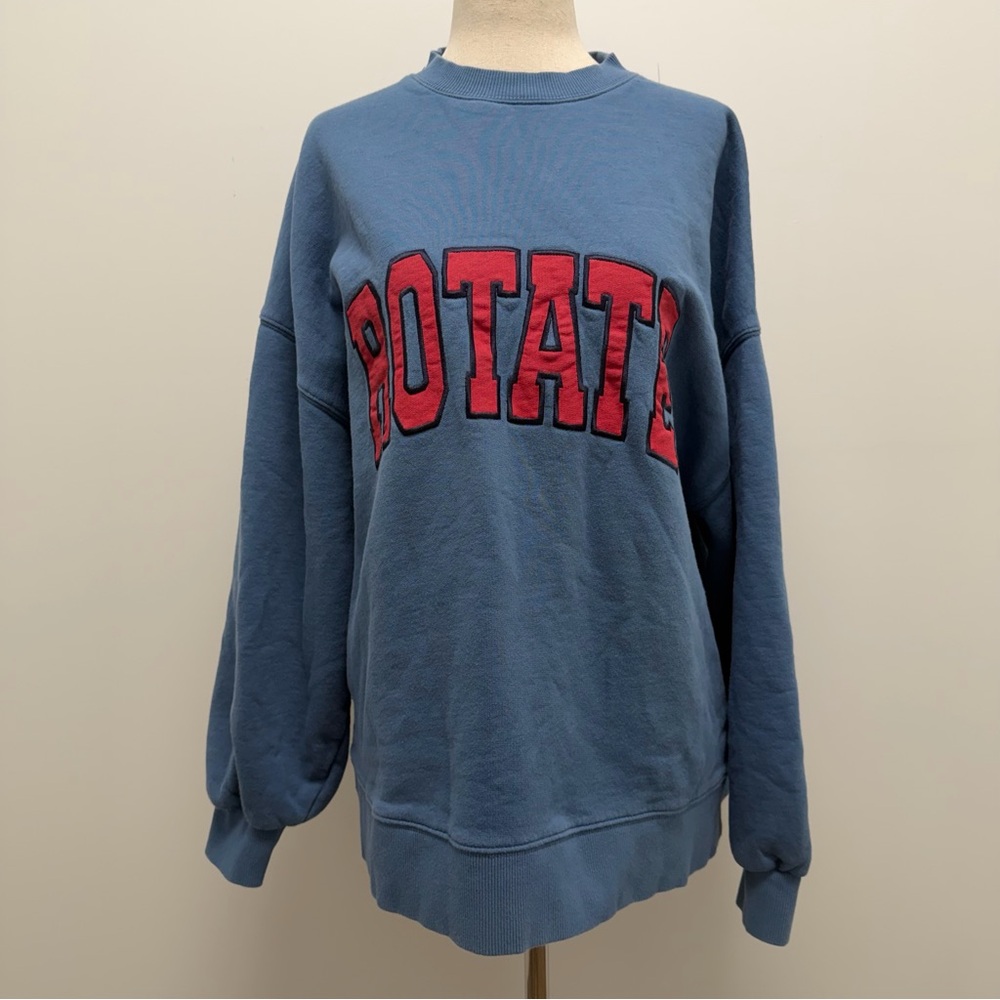 Rotate Birger Christensen Sunday Heavy Sweat Crewneck Blue Size X-Small - Picture 3 of 10